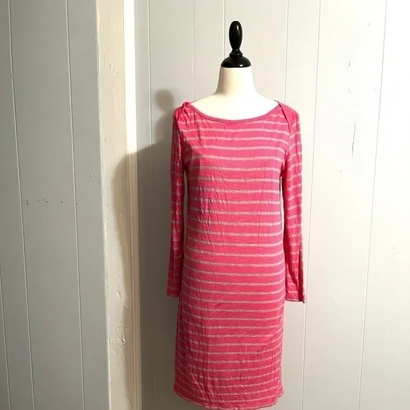 C & C CALIFORNIA (NWOT) FULLY LINED DRESS. SIZE M. PINK & GRAY STRIPED - Picture 8 of 9